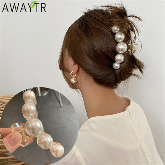 Beautiful Pearl Hair Claw Clips Big for Women Hair - Ma boutique